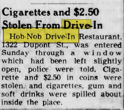 Hob Nob Drive-In - Aug 02 1954 Article (newer photo)